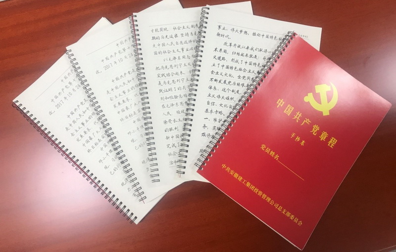 安建投资公司开展手抄党章系列活动