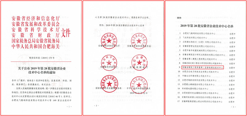 喜报！安徽建科质检二站顺遂通过省级企业手艺中心审定