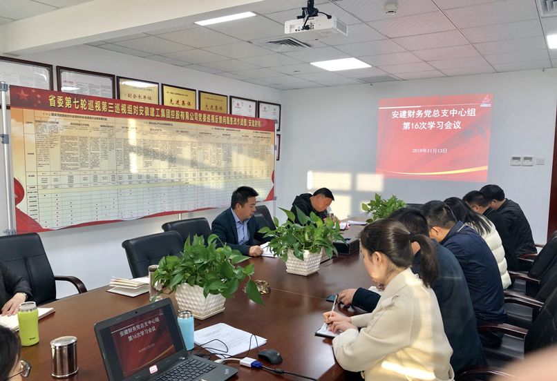 安建财务召开党总支中心组学习会专题学习党的十九届四中全会精神