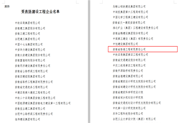 安徽路港获省住建厅转达表扬