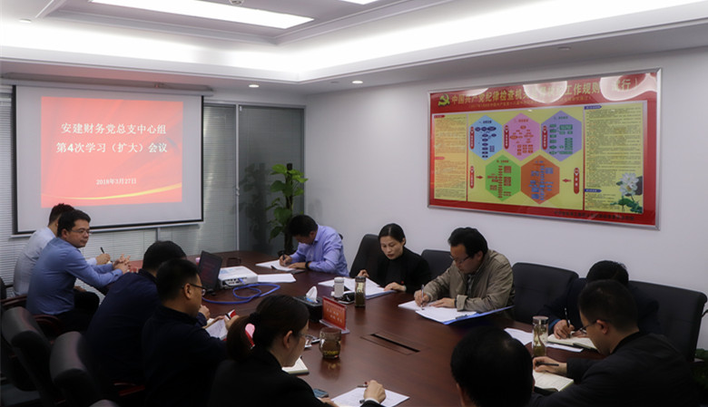 安建财务公司党总支中心组学习（扩大）会专题组织学习党的十九大精神