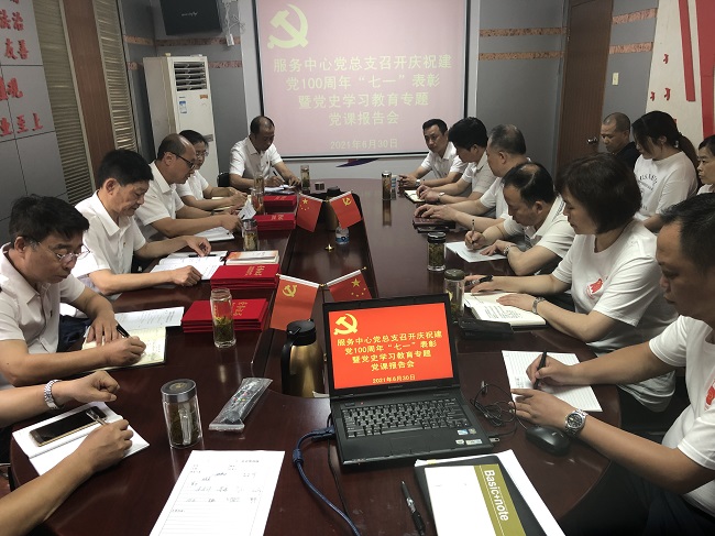 安建服务中心党总支召开庆祝建党100周年“七一”表扬暨党史学习教育专题党课报告会
