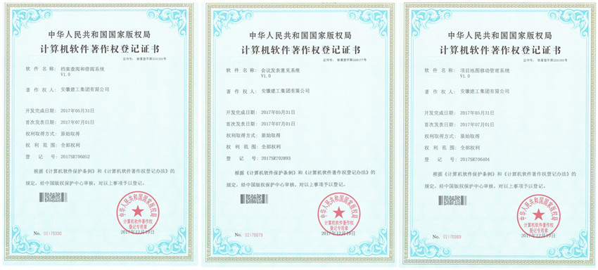 集团信息化再获三项软件著作权证书