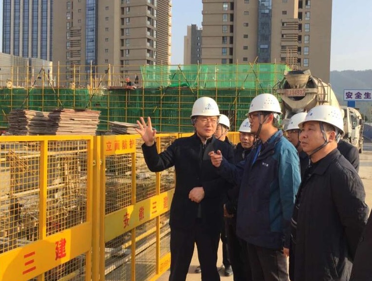 集团公司总司理刘家静赴安徽三建黄山栢悦华庭项目调研