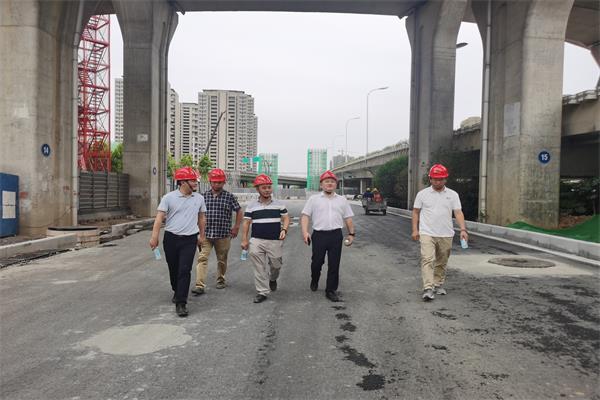 安徽路港公司党委副书记、总司理钱叶琳一行赴文忠路项目检查指导