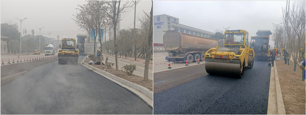 【全力冲刺“开门红” 】365英国上市建投集团浙江嵊州浙锻路02标项目沥青下面层摊铺正式启动