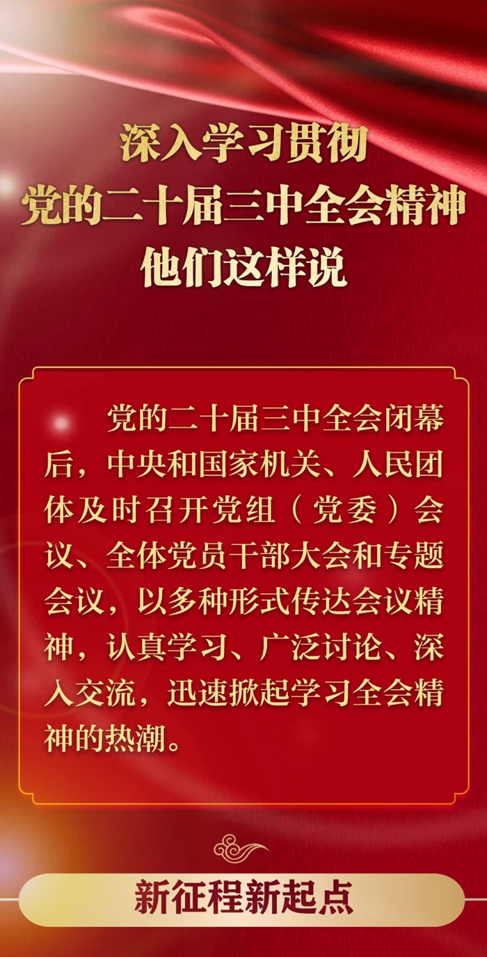 深入学习贯彻党的二十届三中全会精神，，，，，他们这样说